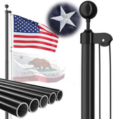 FFILY heavy duty flag pole 20 ft base assembly showing sturdy anchoring for outdoor displays.