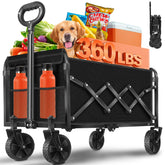 FFQ Wagons Foldable Cart with Wheels glides smoothly on sand for easy beach hauling