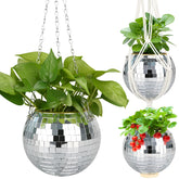 FGBNM 6-inch disco ball planter with reflective surface for vibrant indoor decor.