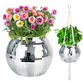 FGBNM disco ball planter reflects light for stylish interior decor