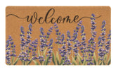 FGSS Lavender Welcome Doormat close-up of coir fiber texture traps dirt at entryway