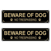 FHEGI Beware of Dog sign, 12x3 inch aluminum, durable outdoor signage.