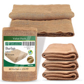 FIBEUSION natural burlap 40x15 garden fabric for weed barrier in planting beds