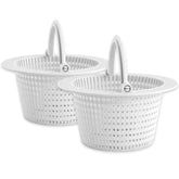 FibroPool above-ground skimmer basket front view with handle for easy debris filtration