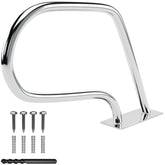 FibroPool stainless steel handrail with easy mount base for secure pool entry