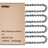 Fifchall four-pack 12-inch chainsaw chain for fast replacement during yard work.
