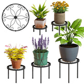 FILWH plant stand 5-pack in black provides compact, sturdy display for multiple pots.