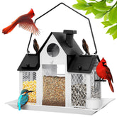 FIMOFIDRE solar bird feeder outdoors with 7 lb capacity for steady bird visits.