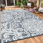 Findosom waterproof outdoor rug 8x10 with reversible mandala pattern for patios and decks
