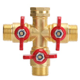 FINEST+ garden hose splitter 3-way with long handle enables independent hose control.