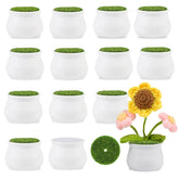 FINGOOO 2-inch mini white pot for compact desk displays and tiny plants.
