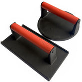 Firsgrill round 6.5-inch bacon press with wood handle for even cooking