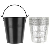 Firsgrill drip grease bucket with liners for cleaner grilling and quick cleanup.