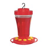 First Nature hummingbird feeder with wide-mouth reservoir for easy filling and cleaning.