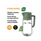 Fiskars glass watering carafe with narrow spout for precise watering of succulents
