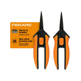 Fiskars Micro-Tip pruning snips blade close-up highlighting precise cuts in tight spaces