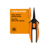 Fiskars nonstick micro-tip pruning snips for clean cuts in tight spaces.