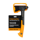 Fiskars X14 hatchet blade edge for precise limbing and clean cuts