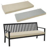 Fitfree outdoor bench cushion in beige fabric with water-resistant material for everyday porch seating.