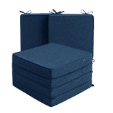 Fitfree navy water-resistant outdoor chair cushion protects furniture from rain and sun