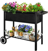 Fiwithy raised garden bed with legs and wheels for easy patio gardening