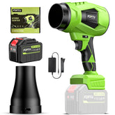 FJPTU cordless leaf blower showing compact design for easy one-handed patio cleanup.