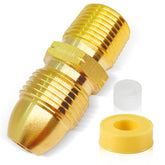 FJXBYWM brass propane adapter POL to half-inch MPT connection enables flexible outdoor gas hookups for grills and RVs.