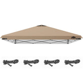 Flagly 10x10ft khaki canopy top offering waterproof protection.