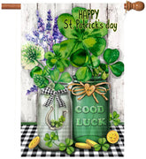 Flagmax St Patrick's Day flag with shamrock design, ideal for vibrant garden decor.