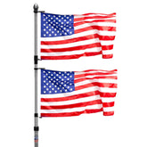 Flagpole To-Go extended to 14 feet for outdoor events and tailgates.