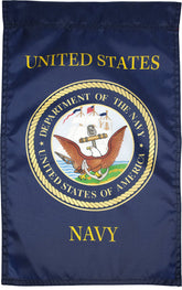FlagSource U.S. Navy nylon garden flag front view shows durable fabric and crisp print