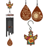 FLAGWIX sympathy wind chimes outdoors with guardian angel design soothe remembrance