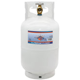 Flame King 10lb tank front view for reliable outdoor cooking storage