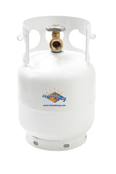 Flame King YSN5LB 5-pound propane tank front view for portable grilling.