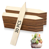 FLATRI wooden plant labels set of 30 for clear seedling marking in the garden.