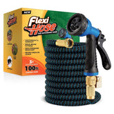 Flexi Hose 100ft extendable length for broad yard reach and easier watering.