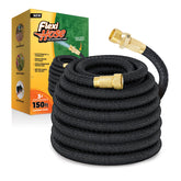Flexi Hose extended to full 150ft for wide garden watering and easy reach.