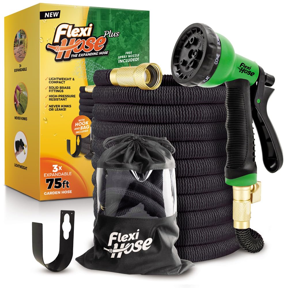 Flexi Hose Plus 75ft extended length demonstrates expanded reach for big yards