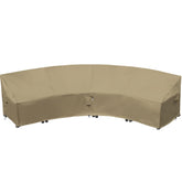 Flexiyard curved sofa cover in waterproof 600D fabric protecting outdoor furniture from rain