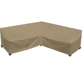 Flexiyard heavy-duty sofa cover closeup fabric shows durable 600D protection against rain and dirt.
