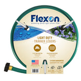 Flexon hose with brass couplings, ready for leak-free watering.