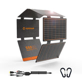 FlexSolar 60W foldable panel held in hand for on-the-go charging.
