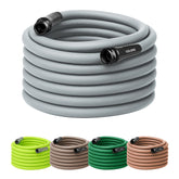 Flexzilla Colors Garden Hose 75ft slate-gray coil demonstrating kink-free performance