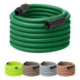 Flexzilla Colors SwivelGrip hose in forest green, 75 ft, reduces kinking for easier watering.