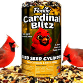 Flockin' Cardinal Cylinder with Hole front view for easy feeding.