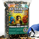 Flockin year-round outdoor seed mix attracts backyard songbirds.