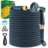 FLOERXIS non-expandable hose 150ft for tangle-free watering and lasting durability.