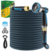 FLOERXIS non-expandable hose with 50 ft reach for steady watering.