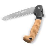 FLORA GUARD 7.7-inch folding hand saw blade cutting branches smoothly.