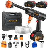 Flouritech cordless pressure washer delivers 1450 PSI for fast outdoor cleaning.